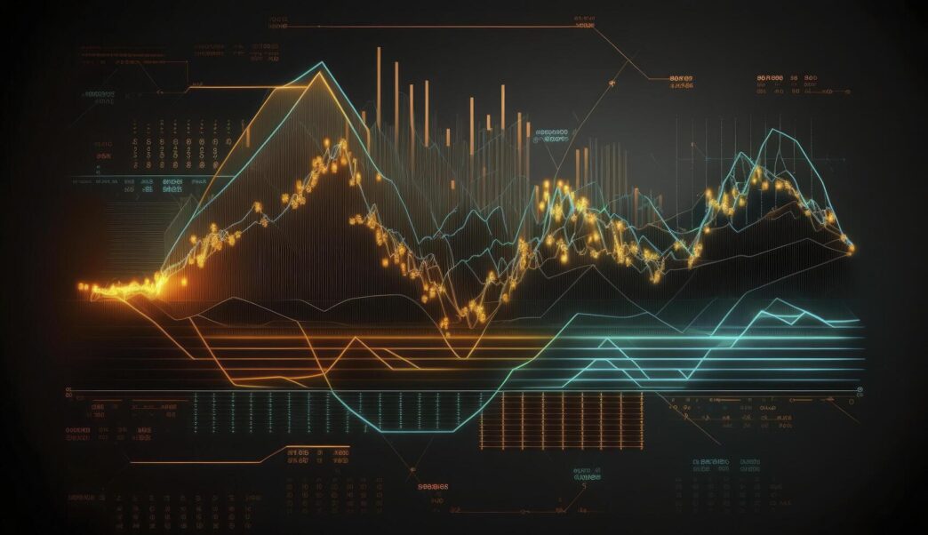 financial graphs glowing lines and diagram on digital screen trading market and economic concept financial crisis and inflation created with generative ai free photo