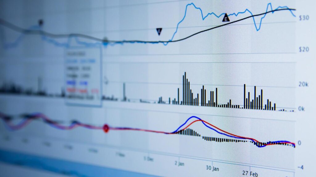 stock market chart on digital screen business and financial investment concept free photo